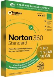 Norton 360 Standard 1year 1PC 10GB Cloud Storage EU key