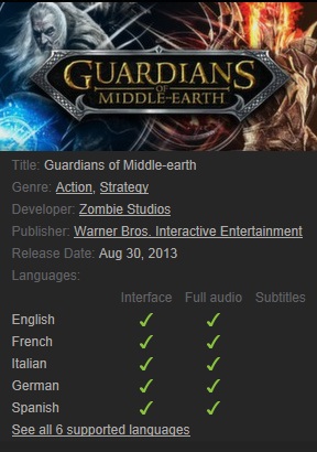 Guardians of Middle-earth Steam - Click Image to Close