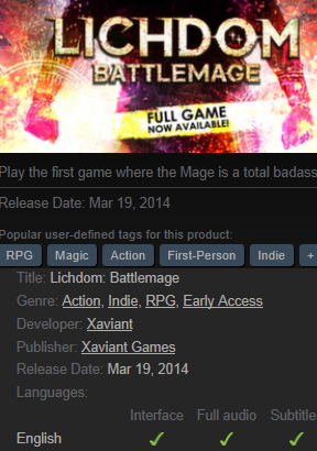 Lichdom: Battlemage Steam - Click Image to Close