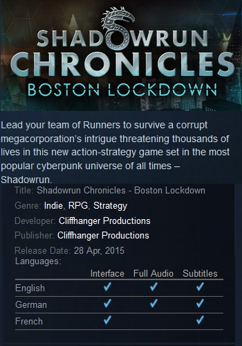 Shadowrun Chronicles - Boston Lockdown Steam - Click Image to Close
