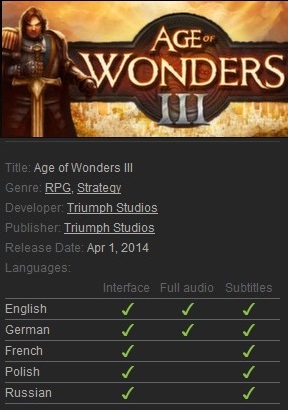 Age of Wonders III 3 Steam - Click Image to Close