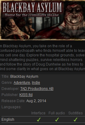 Blackbay Asylum Steam - Click Image to Close