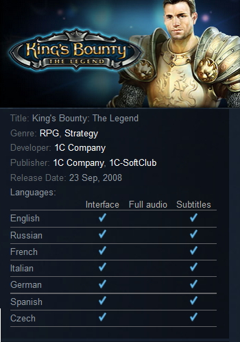 King's Bounty: The Legend Steam - Click Image to Close